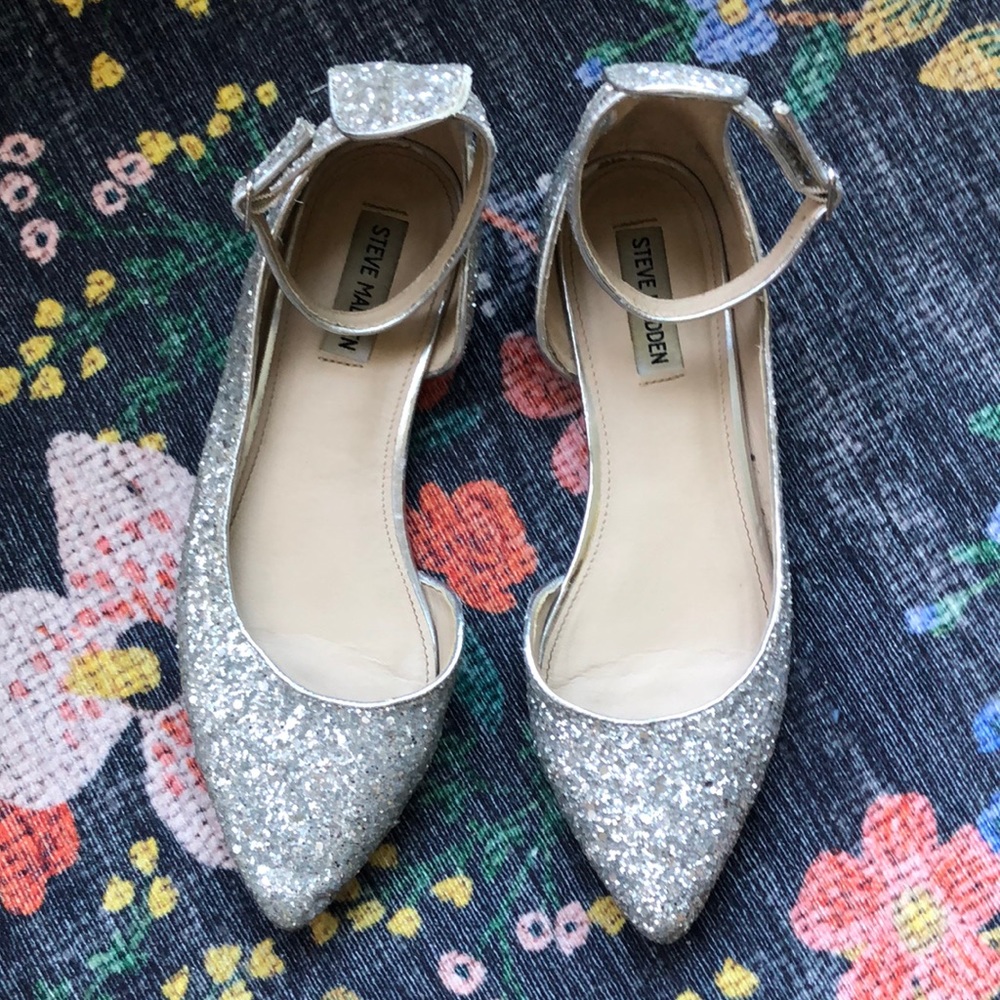 Steve Madden Silver Glitter Women's Shoes